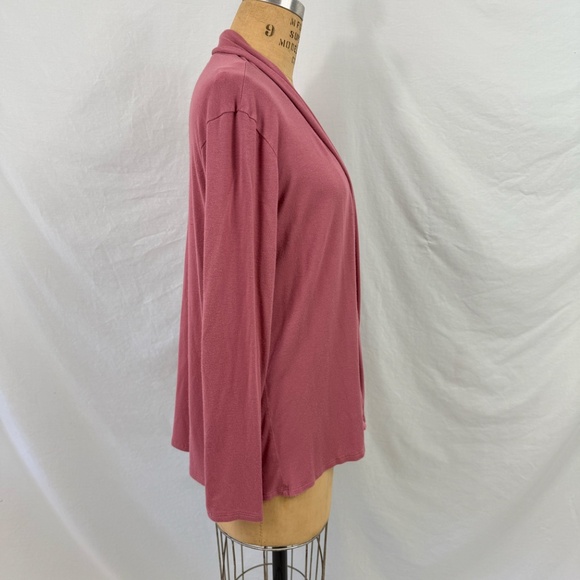 Espresso Rose Pink Long Sleeve Light Weight Waterfall Wrap Jacket Size Large - Picture 6 of 9